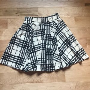 Plaid High-Waist Skater Skirt